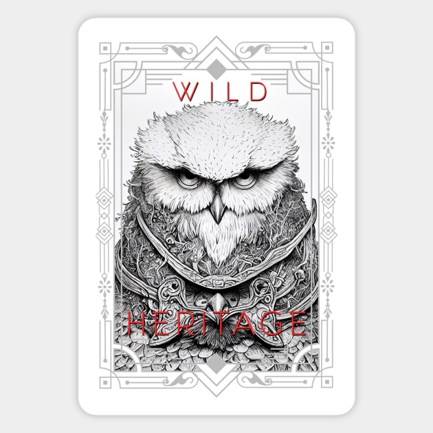 Owl Bird Wild Nature Illustration Line Epic Illustration Line Art Magnet by Cubebox